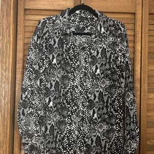 Halogen Monochrome Abstract Blouse